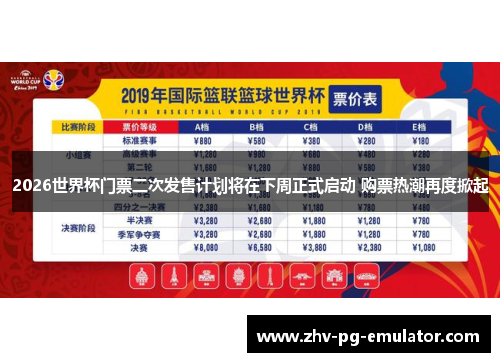 2026世界杯门票二次发售计划将在下周正式启动 购票热潮再度掀起